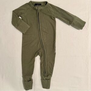 Little Sleepies Cozy Solids Zippy Boys Newborn Girls Olive Bamboo Sleeper